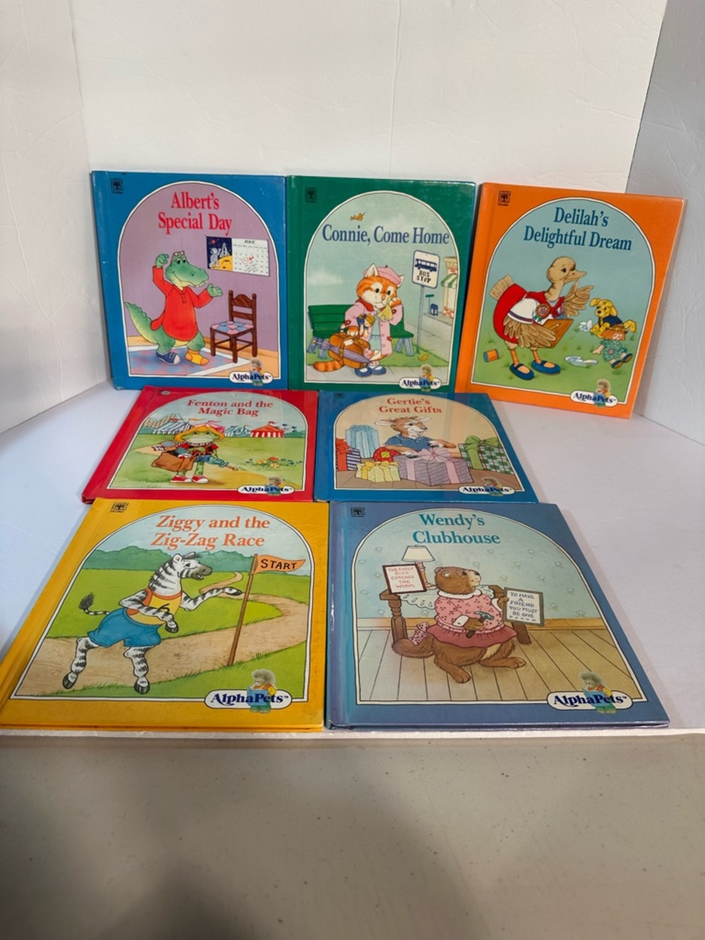 Vintage Lot Of 7 Grolier AlphaPets Children's Books 1990 -1992 A C D F G W Z